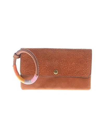 Pre-owned Fossil Leather Wristlet In Brown