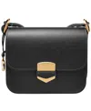 Fossil Lennox Leather Flap Crossbody Bag In Black