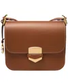 Fossil Lennox Leather Flap Crossbody Bag In Medium Brown