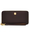 Fossil Lennox Leather Zip Continental Wallet In Mink