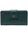 Fossil Logan Leather Rfid Tab Clutch Wallet In Green