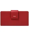 Fossil Logan Leather Rfid Tab Wallet In Garnet