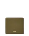 Fossil Logan Leather Small Bifold Wallet In Green