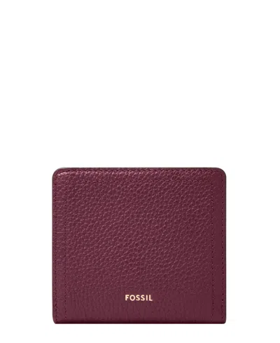 Fossil Logan Leather Small Bifold Wallet In Purple