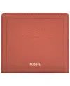 Fossil Logan Leather Small Bifold Wallet In Red