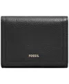 Fossil Logan Leather Trifold Wallet In Black