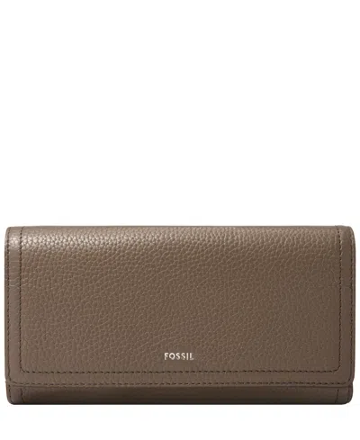 Fossil Logan Rfid Flap Wallet In Gray