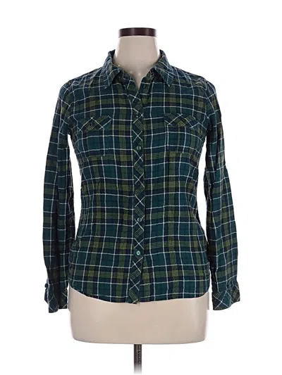 Pre-owned Fossil Long Sleeve Button Down Shirt In Green