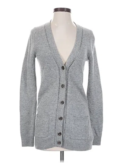 Pre-owned Fossil Long Sleeve Top Gray Plunge Neckline Tops