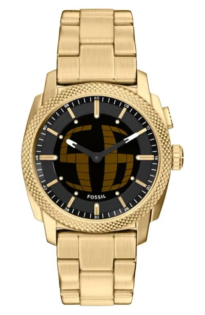Fossil Men's Machine Big Tic Gold-tone Stainless Steel Watch, 41mm