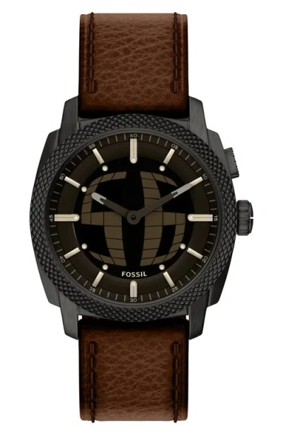 Fossil Men's Machine Big Tic Brown Leather Watch, 41mm