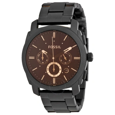 Fossil Open Box -  Machine Chronograph Dark Brown Dial Men's Watch Fs4682 In Black