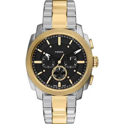 Fossil Men's Machine Chronograph Two-tone Stainless Steel Watch, 44mm In Gold