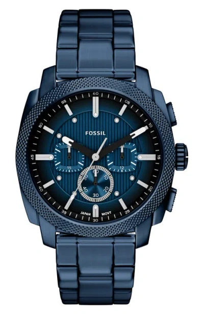 Fossil Machine Navy Chronograph Bracelet Watch, 44mm In Green