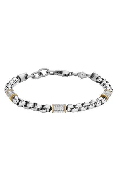 Fossil Machine Two-tone Chain Bracelet In Multi