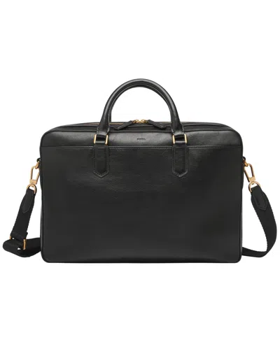 Fossil Men's Asher Leather Briefcase In Black