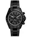 Fossil Men's Autocross Multifunction Black Stainless Steel Watch, 42mm In Black