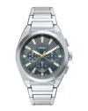Fossil Everett Chronograph 44mm Watch In Silver