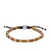 Fossil Men's Autumn Beads Brown Acrylic Beaded Bracelet In Multi