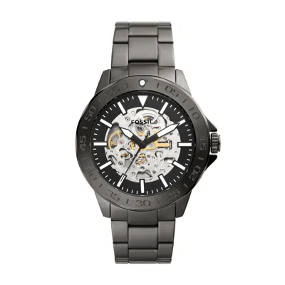 Fossil Men's Bannon Automatic, Smoke-tone Stainless Steel Watch In Grey