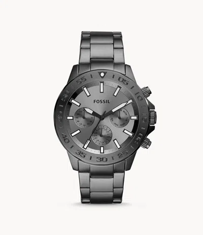 Fossil Men's Bannon Multifunction, Smoke-tone Stainless Steel Watch In Grey