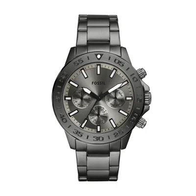 Fossil Men's Bannon Multifunction, Smoke-tone Stainless Steel Watch, Bq2491 In Black