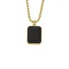 Fossil Men's Black And Gold-tone Onyx Chain Necklace In Black