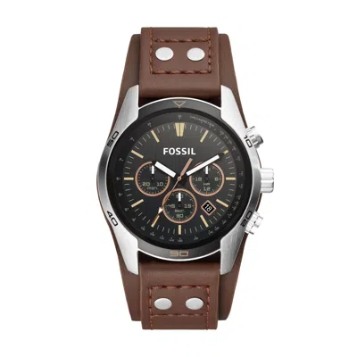 Fossil Men's Black Dial Watch In Brown