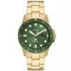 FOSSIL MEN'S BLUE DIVE GREEN DIAL WATCH