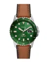 Fossil Blue Dive Tan Litehide Leather Mens Watch
