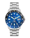 Fossil Men's Blue Gmt Blue Dial Watch In Silver
