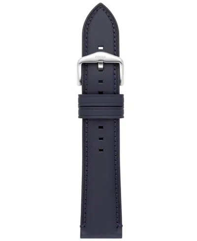 Fossil Men Blue Leather Watch Band, 22mm