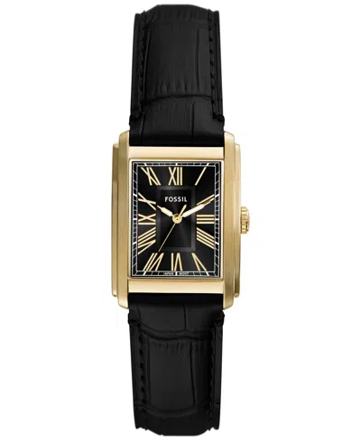 Fossil Men's Carraway Three-hand Black Croco Leather Watch, 42mm