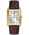 Fossil Men's Carraway Three-hand Brown Genuine Leather Watch, 30mm