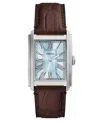 Fossil Men's Carraway Three-hand Brown Leather Watch, 30mm In Brown Crocodile
