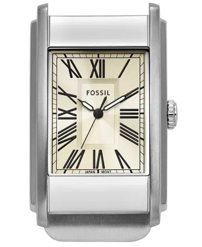 Fossil Men's Carraway Three-hand Money Clip Watch, 32mm In Silver Tone