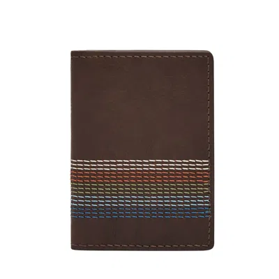 Fossil Men's Cillian Leather Card Case Bifold In Multi