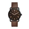 Fossil Men's Copeland 42mm Three-hand, Black Stainless Steel Watch In Brown