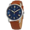 Fossil Men's Copeland Brown Leather Strap Watch 42mm In Blue
