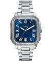 Fossil Men's Crosby Three-hand Date Stainless Steel Watch, 42mm In Silver-tone