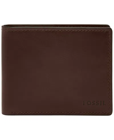 Fossil Men's Derrick Rfid Bifold Wallet In Dark Brown