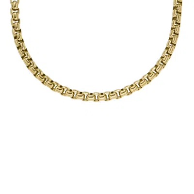 FOSSIL MEN'S ELLIS CORE CHAINS GOLD-TONE STAINLESS STEEL CHAIN NECKLACE