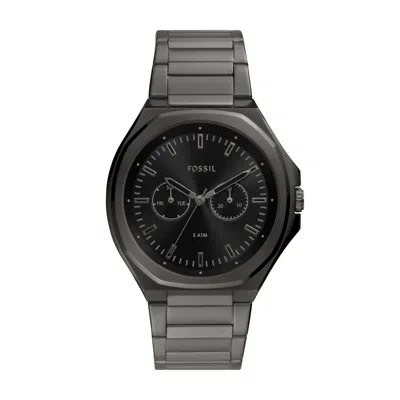 Fossil Men's Evanston Multifunction, Gunmetal-tone Stainless Steel Watch