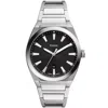Fossil Men's Everett Silver-tone Stainless Steel Bracelet Watch 42mm In Silver