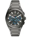Fossil Men's Everett Chronograph Smoke Stainless Steel Watch, 44mm In Smoke