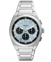 Fossil Men's Everett Chronograph Stainless Steel Watch, 44mm In Silver-tone