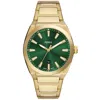 Fossil Men's Everett Three-hand Date Gold-tone Stainless Steel Watch, 42mm In Green