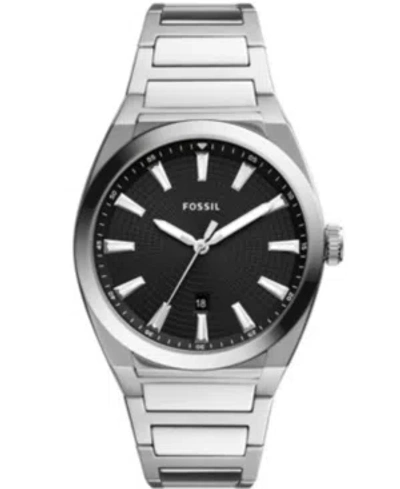 Fossil Men's Everett Silver-tone Stainless Steel Bracelet Watch 42mm