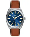 Fossil Men's Everett Three-hand Date Brown Leather Watch, 42mm In Brown