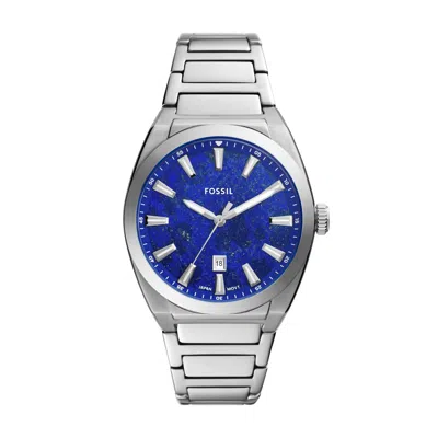 Fossil Men's Everett Three-hand Date, Stainless Steel Watch In Metallic